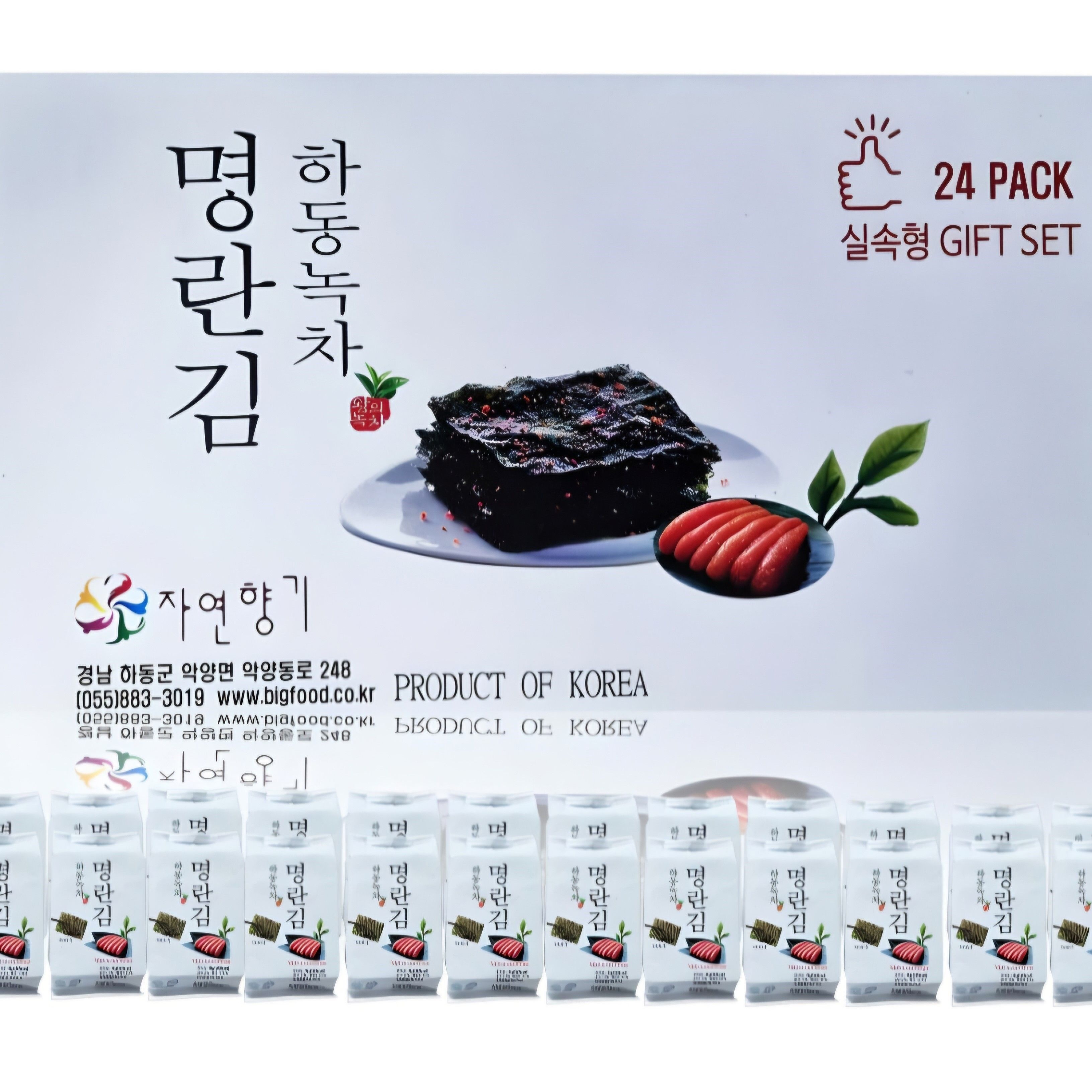 하동 녹차 명란김, 6g, 24입, 선물셋, 3개