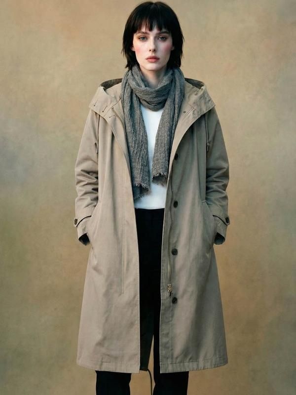 상세페이지 참조 [드레스허그]바에덴 야상 후드 트렌치 코트 2color