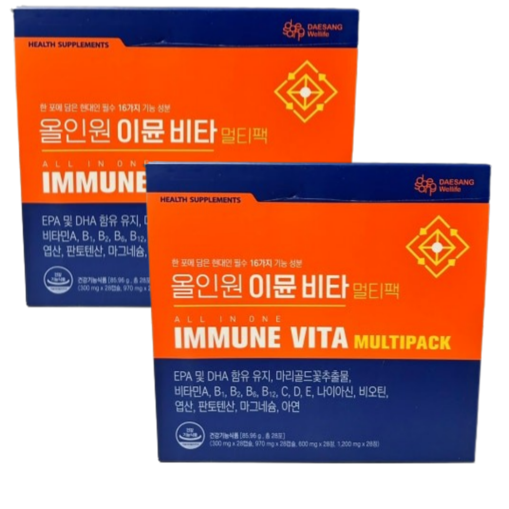 대상웰라이프 올인원 종합 영양제 이뮨샷 비타 멀티팩 28팩 x 2개