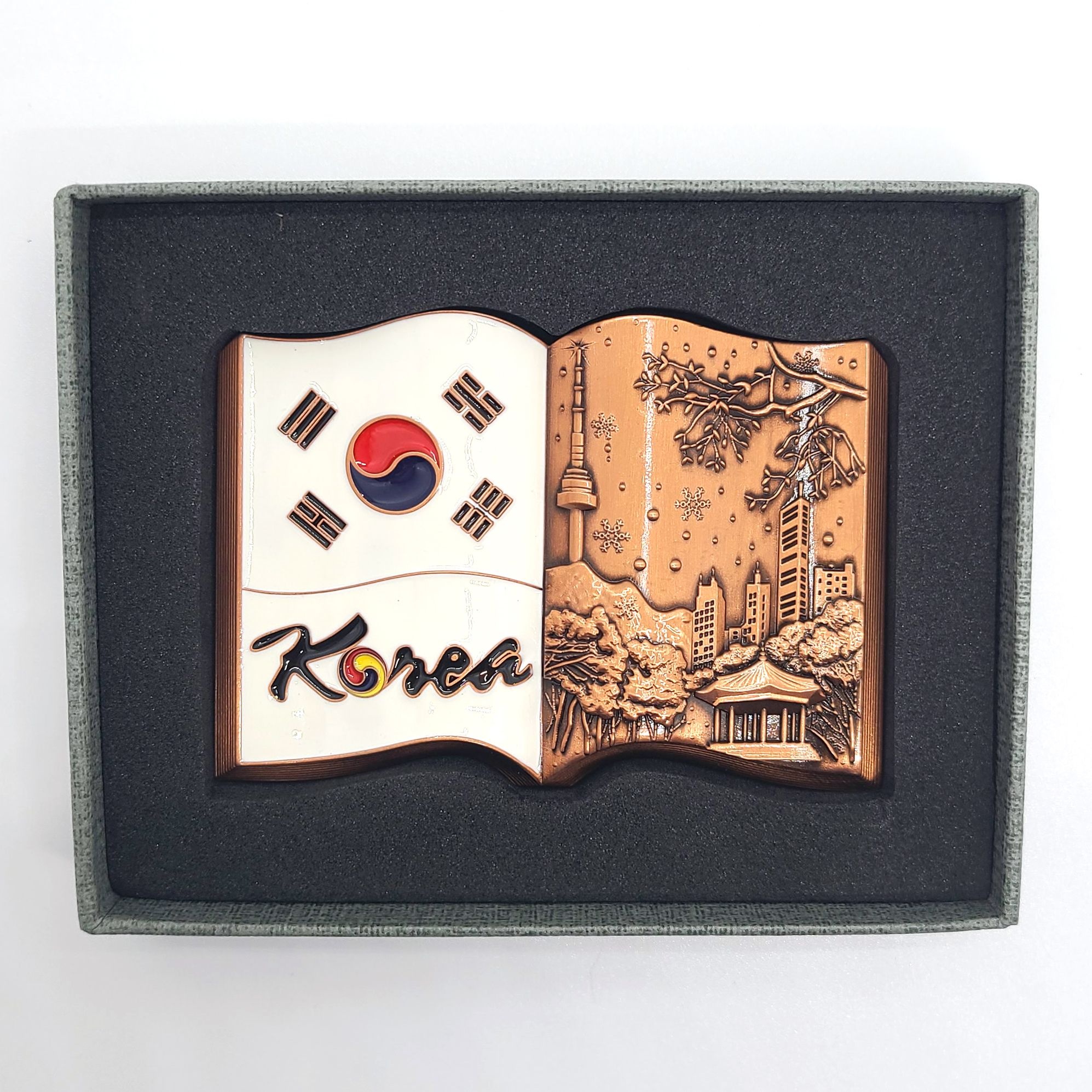 [온누리상품] 주물 냉장고자석 마그넷(동색) 책모형 서울 풍경 한국 선물 관광 기념품