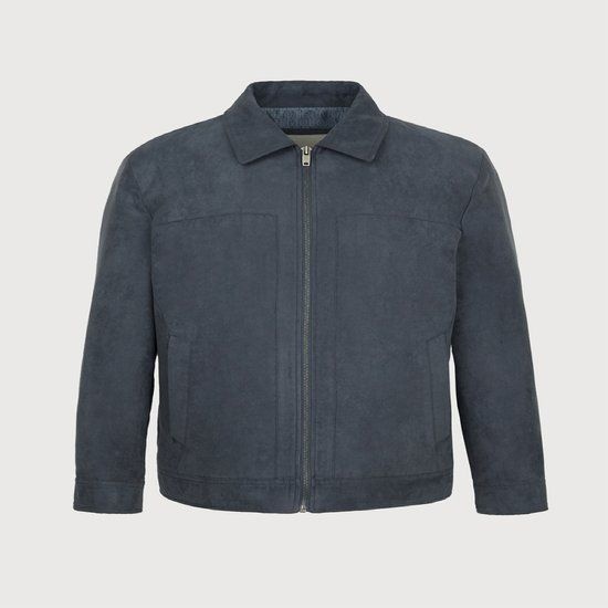 트레몰로 2025 SS 간절기 스웨이드 그레쉬블루 트러커 가죽점퍼 TRNCL5SC411-54 1014912