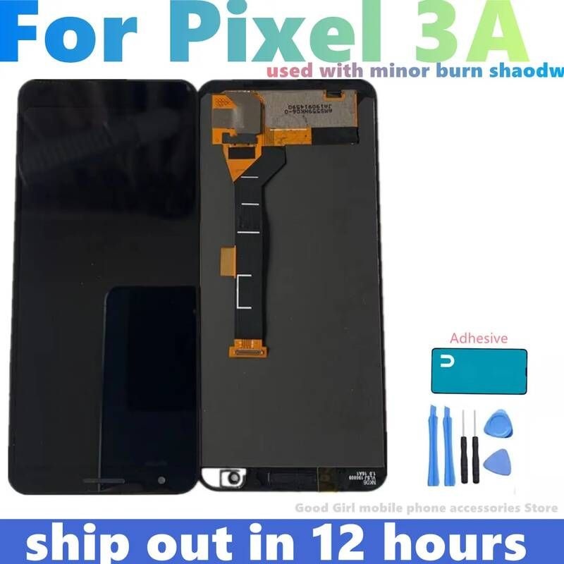 UnKnown [해외] 스마트폰 액정 교체 부품 오리지널 5.6 인치 AMOLED 구글 픽셀 3A LCD 용 화상 그림자 터치 디지타이저 화면과 함께 사