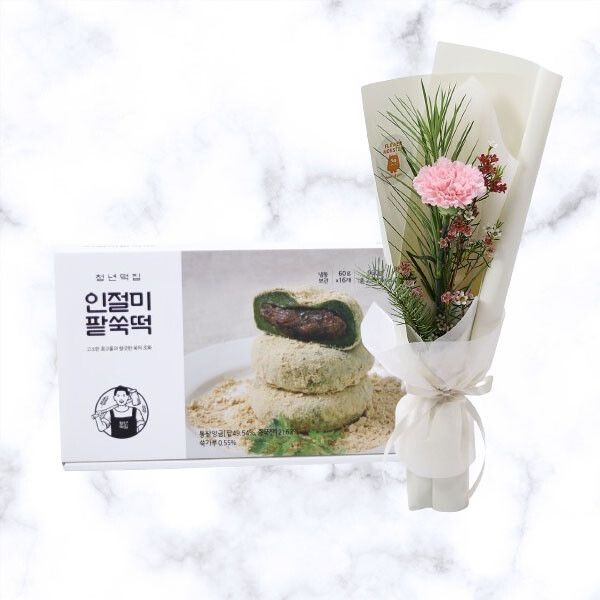 (현대Hmall) 카네이션 핑크 한송이+인절미팥쑥떡 어버이날 스승의날 감사 존경 은혜 축하 생신 기념일 생일 선물