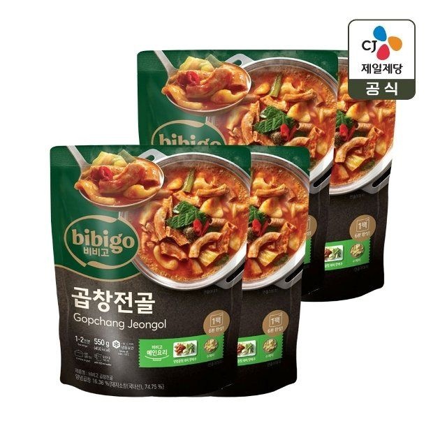 CJ제일제당 비비고 곱창전골 550g x4개