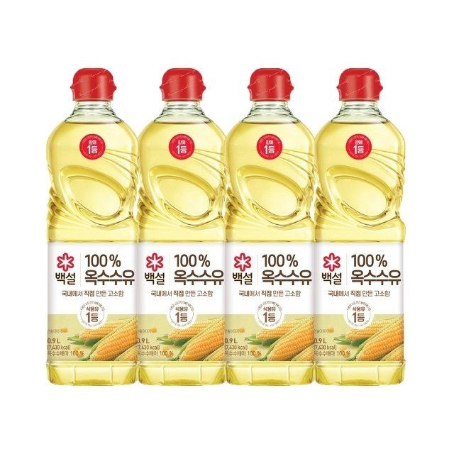 CJ제일제당 백설 옥수수유 900ml x4개