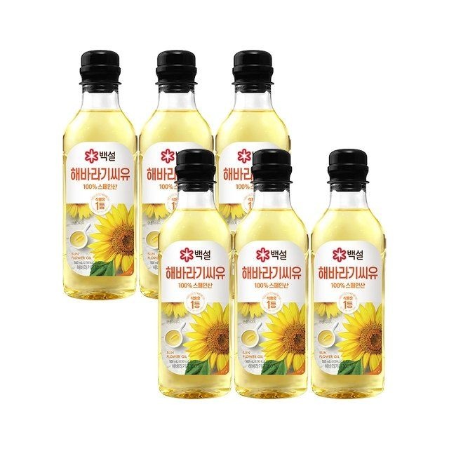CJ제일제당 백설 해바라기씨유 500ml x6개