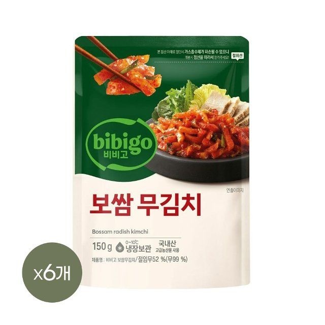 CJ제일제당 비비고 보쌈무김치 150g x6개