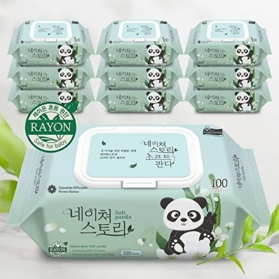 부드러운 대용량 물티슈 퐌다 100매 5팩+5팩