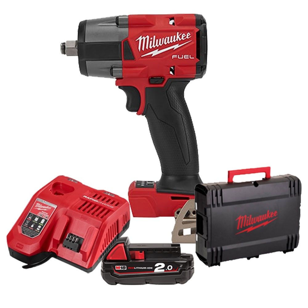 밀워키 밀워키 M18 FMTIW2F12-201X 충전 미드토크 임팩렌치 18V 2.0Ah 배터리 1개 세트
