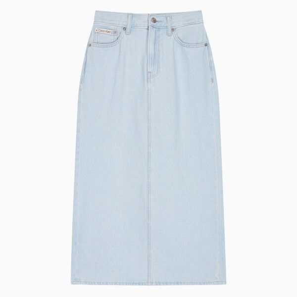 피브이에이치코리아유한회사 캘빈클라인 [캘빈클라인 진] [CK] 여성 블리치드 인디고 데님 맥시 스커트 47B733G VUR