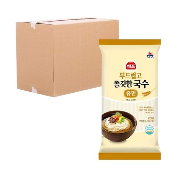 [박스] 사조해표 부드럽고 쫄깃한 국수 중면 900g 15입