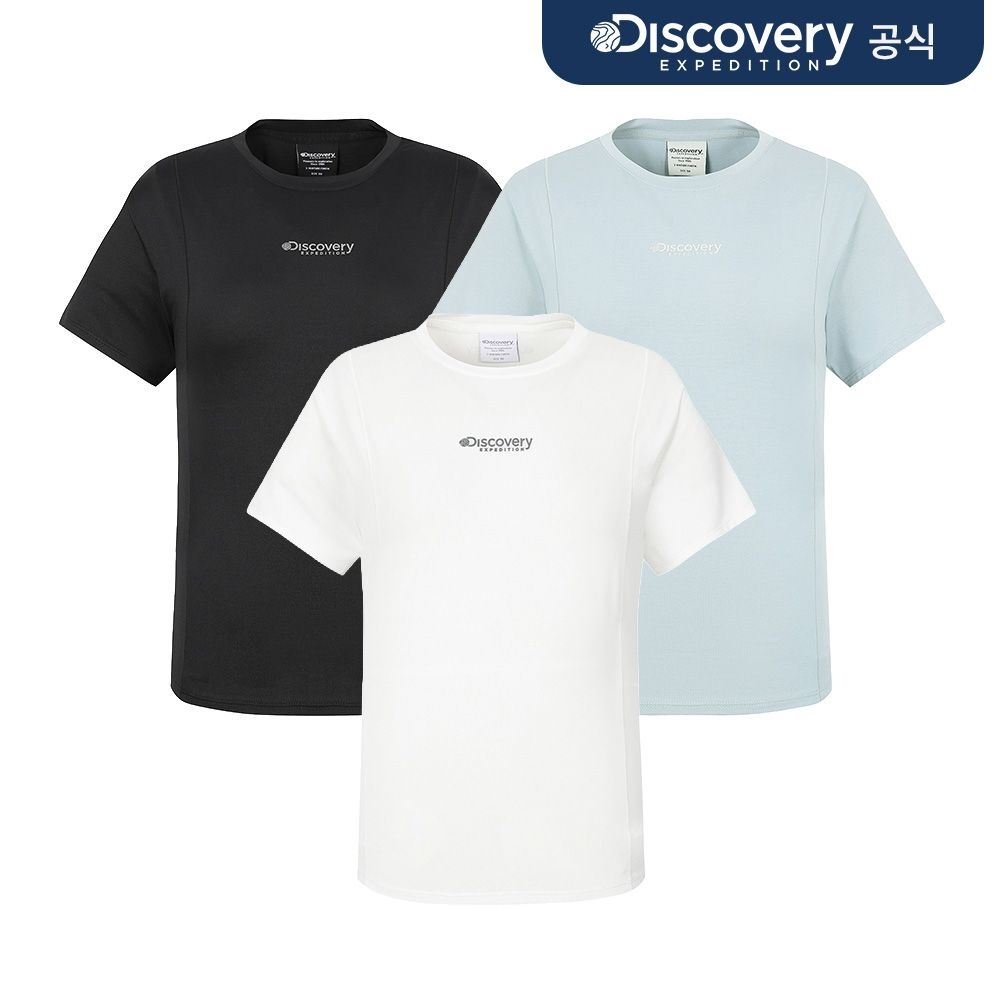 디스커버리 익스페디션 [디스커버리] 프레시벤트 여성 슬림핏 절개 반팔티셔츠 3종 택1