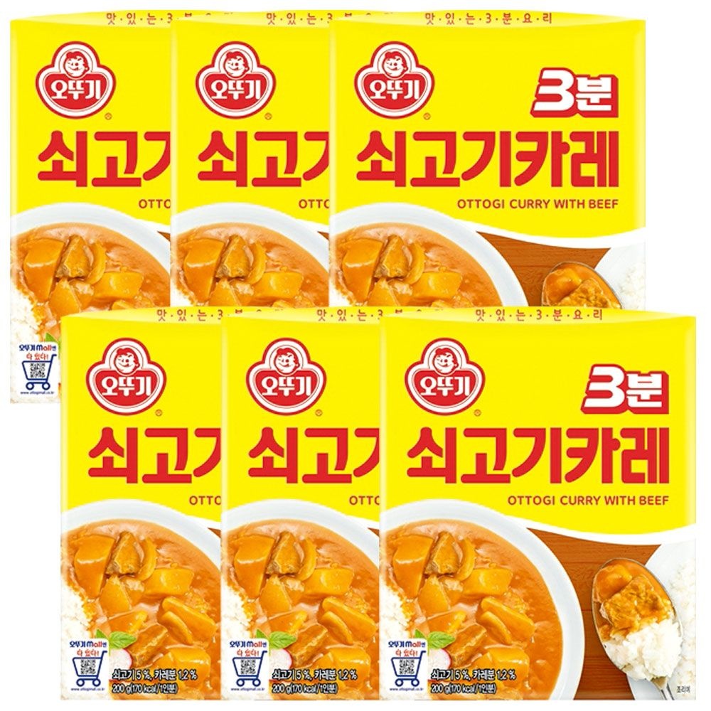 오뚜기 3분 쇠고기카레 200g 6개