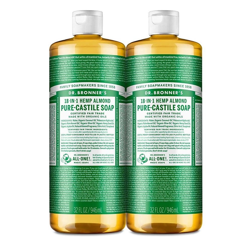 닥터 브로너스 [해외] 닥터 브로너스 액상비누 936ml 2팩 아몬드 Dr. Bronner's - Pure-Castile Liquid Soap (Almond, 32 ounce