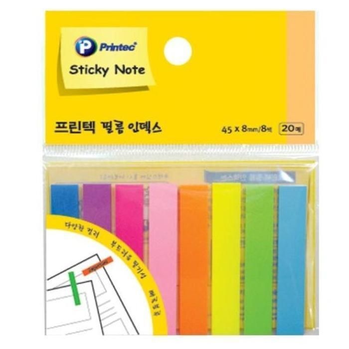 [패션플러스][주식회사 브이와이][JH27Q5R9_52CK] 필름인덱스형광8색 FI021(45x8mm 20매) (31403632A)