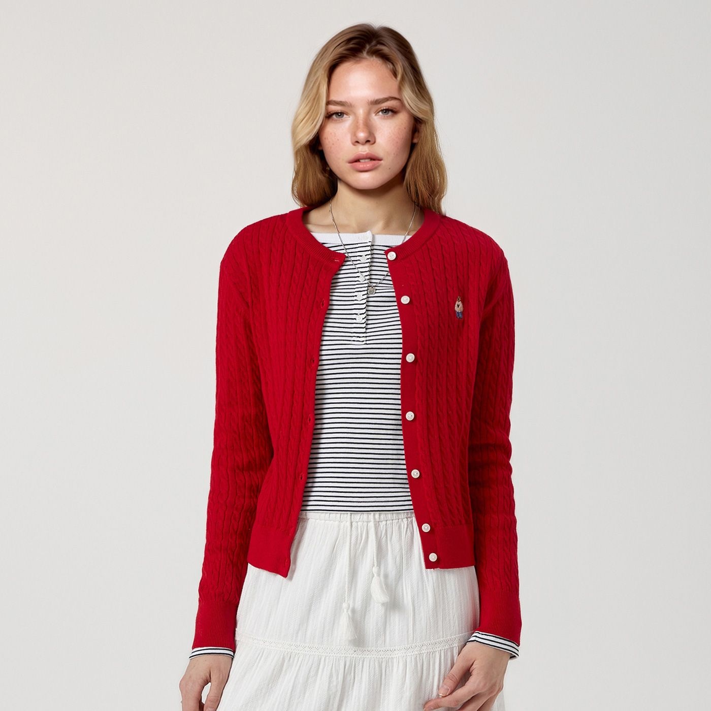 Steve High Gauge Cotton Cable Cardigan/WHCKG2325F