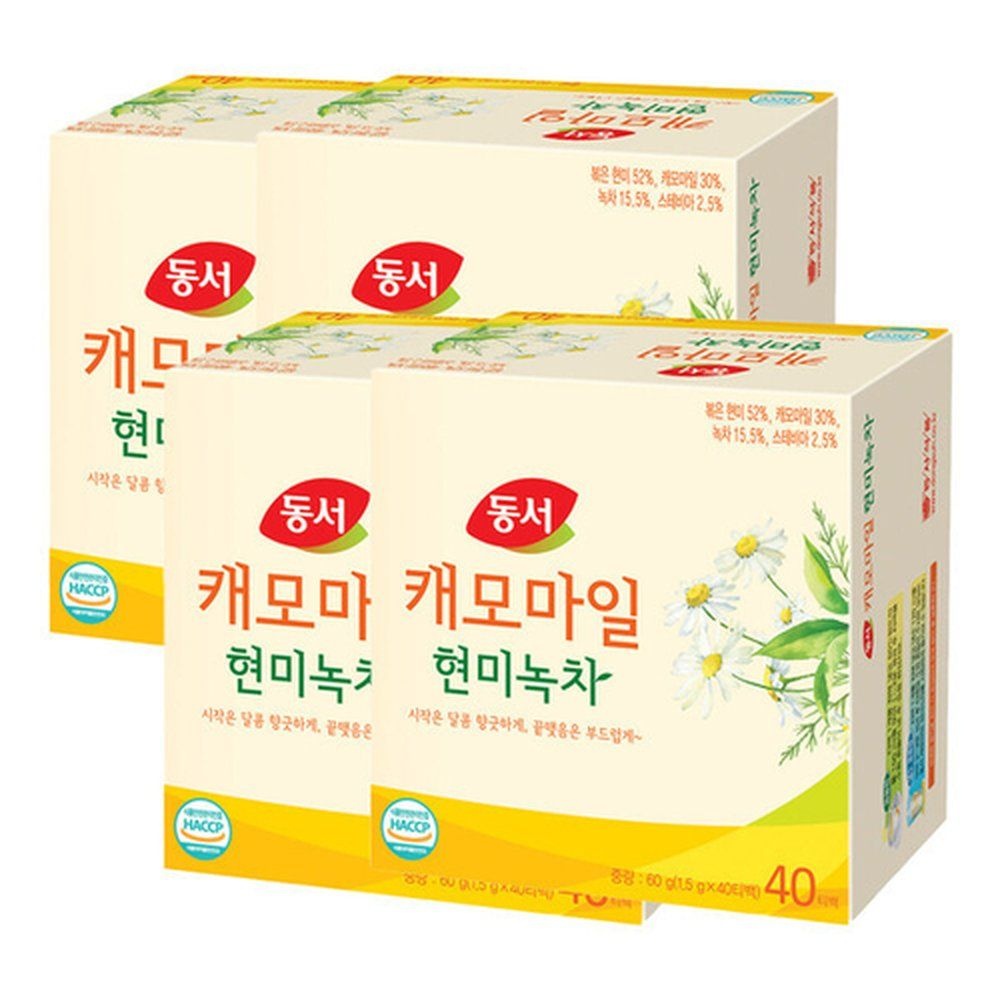 동서 진한풍미 입 현미녹차 캐모마일 40개 4개