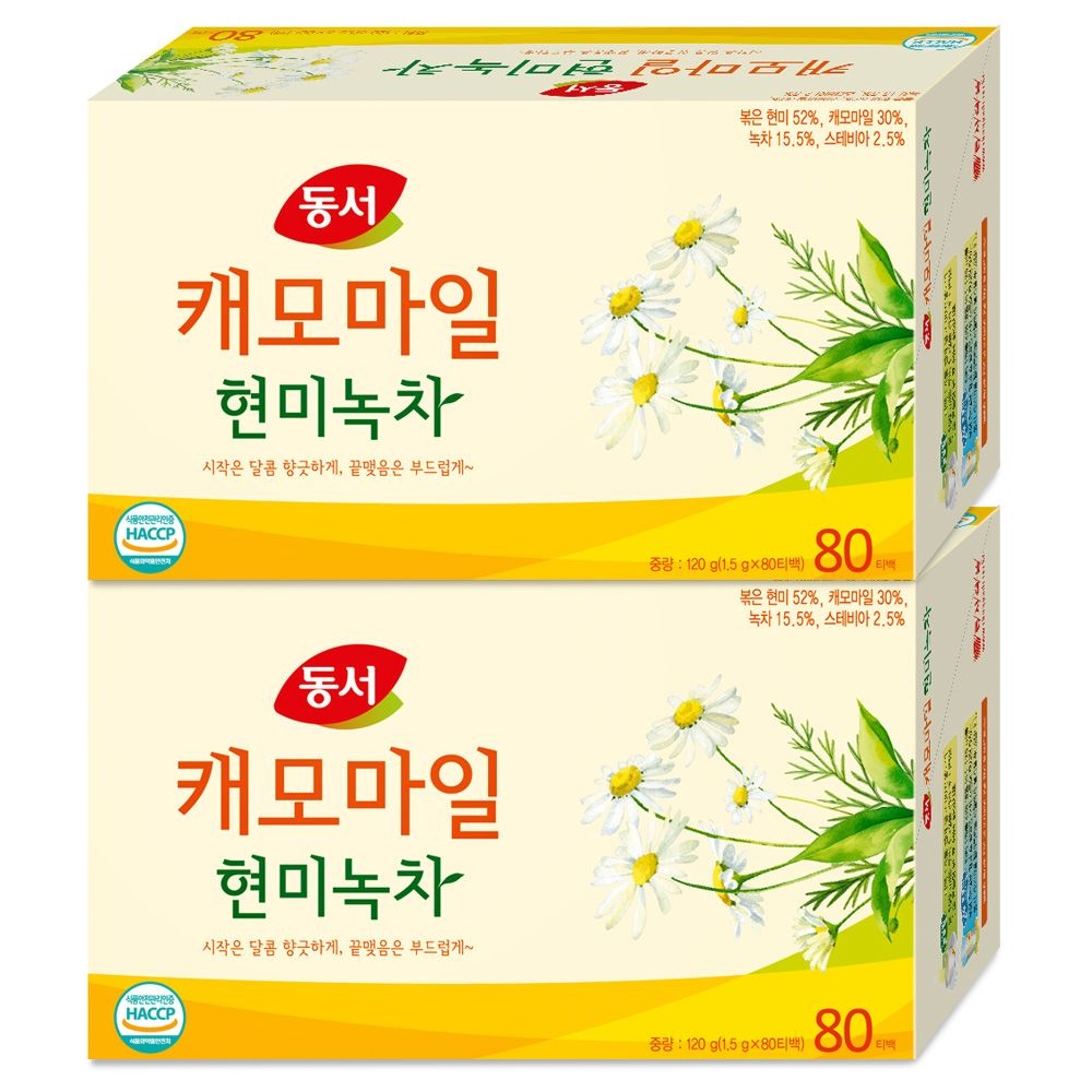 동서식품 깔끔한목넘김 현미녹차 동서 캐모마일 1.5g 160개