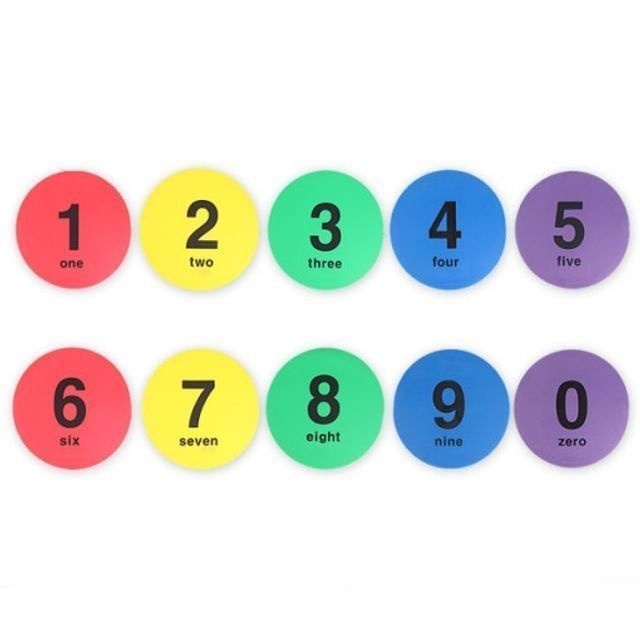 엠에이비코퍼레이션 숫자원마커 eco365 kc 10개1세트 안전인증 교육 어린이스포츠 유아 신호등 마커 숫자놀이