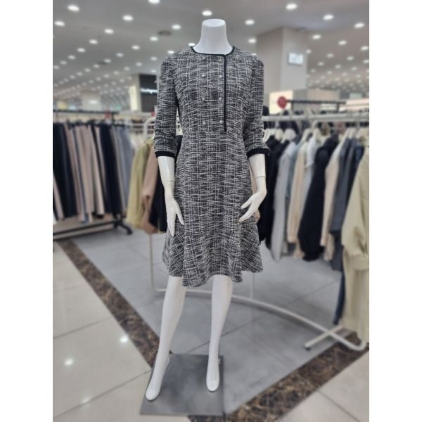 [더아이잗 (패플)] [더아이잗]더블 버튼 배색 트위드 원피스 IN3N0OP76390_DJ