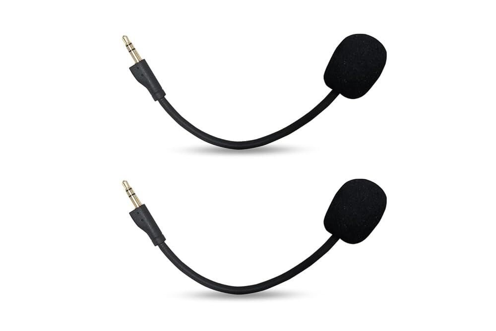 [해외] UNCLE LIGHT PS4 PS5 Xbox One PC의 로지텍 G PRO X & Pro 게이밍 헤드셋용 교체용 게임 마이크 2팩, 3.5mm 탈착식 붐 107243