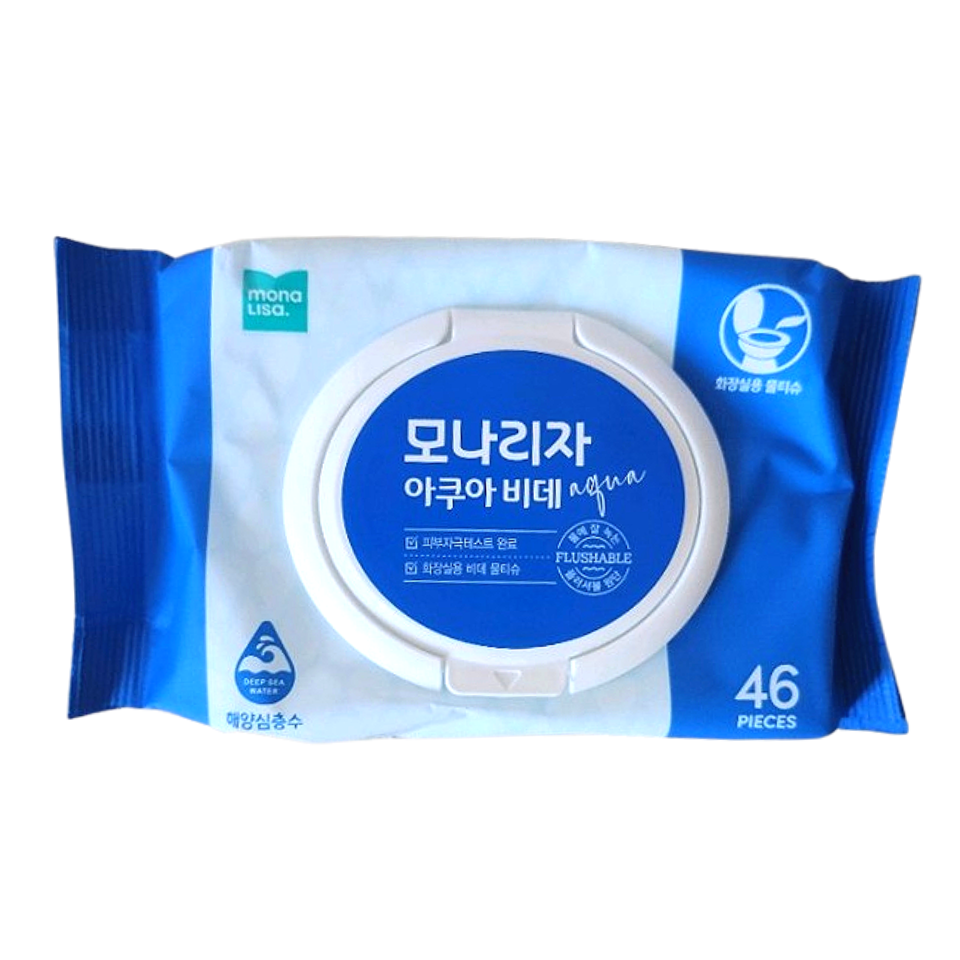 [오늘출발] 모나리자 아쿠아 비데 물티슈 캡형 46매 x 10팩