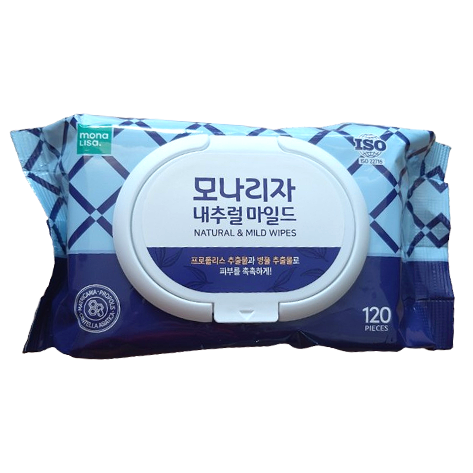 [오늘출발] 모나리자 내추럴 마일드 물티슈 캡형 120매 x 10팩