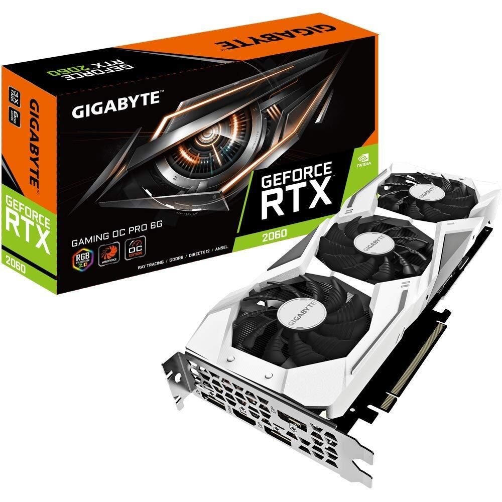 기가바이트 [해외] GIGABYTE 지포스 RTX 2060 게이밍 OC 화이트 프로 6G 그래픽 카드, 3x WINDFORCE 팬, 6GB 192비트 GDDR6, GV-N2060GAMINGOC PRO WHITE-6GD