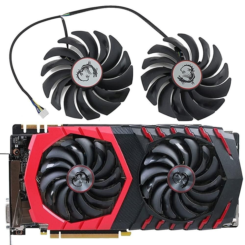 [해외] CCBBAA MSI RX470 480 570 580 GTX1080Ti 1080 1070 1060 게이밍 그래픽 카드 쿨러 팬용 PLD10010S12HH DC12V 0.40A 4핀 2개 129747