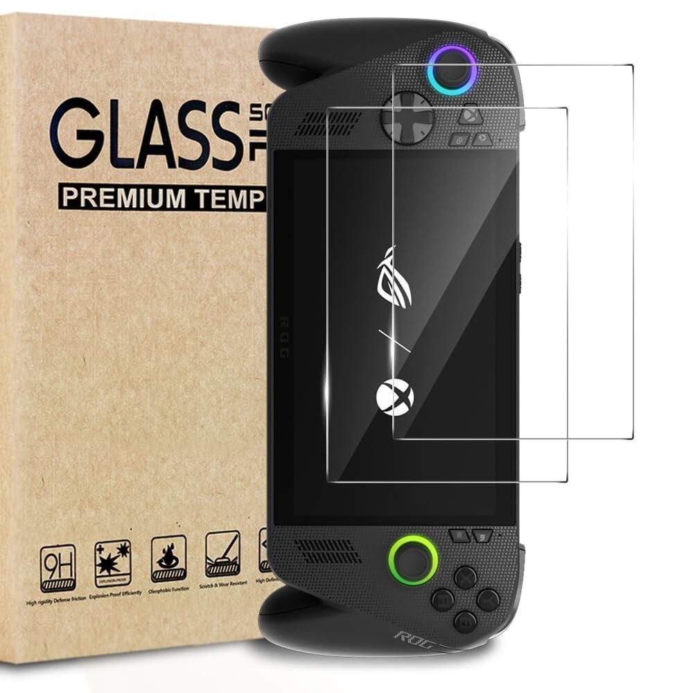 [해외] TQLGY ASUS ROG Xbox Ally X & 2025 및 2024 액세서리용 강화 유리 액정보호필름 2팩, 울트라 HD, 긁힘 방지, 지문 기포 방지 13