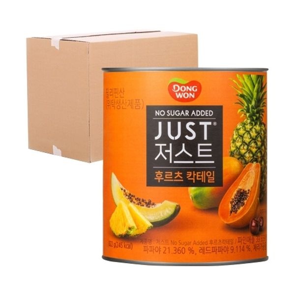 [박스] 동원 저스트 노슈가 후르츠 칵테일 822g 12입