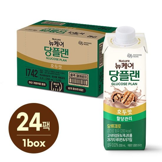 [뉴케어][본사] 뉴케어 당플랜 호두맛 200mlx24팩, 1박스 : 롯데ON