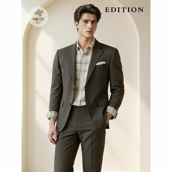 에디션 (현대Hmall) [하프클럽/에디션]쿨링 데일리 브라운 셋업수트 (NEC2KG1951_NEC2PP1951_B