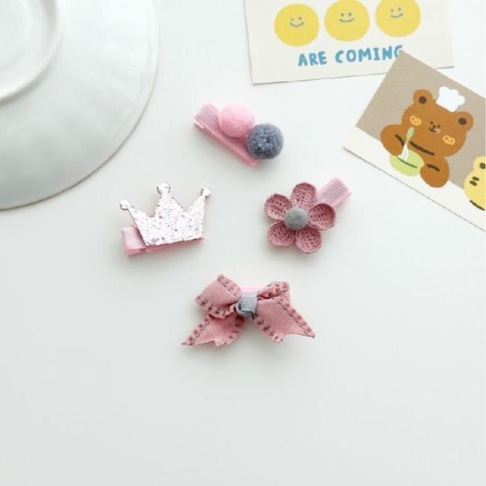 [패션플러스][주식회사 브이와이][JHL41940_52GX]유아머리핀 러블리 머리핀 헤어핀 4종세트 (30934673A)