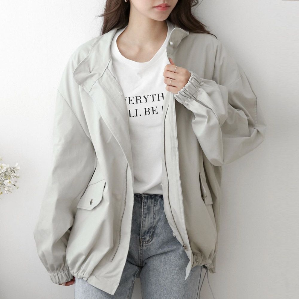 아이우먼 아이우먼 모어스냅후드사파리자켓 BNT970M603 빅사이즈