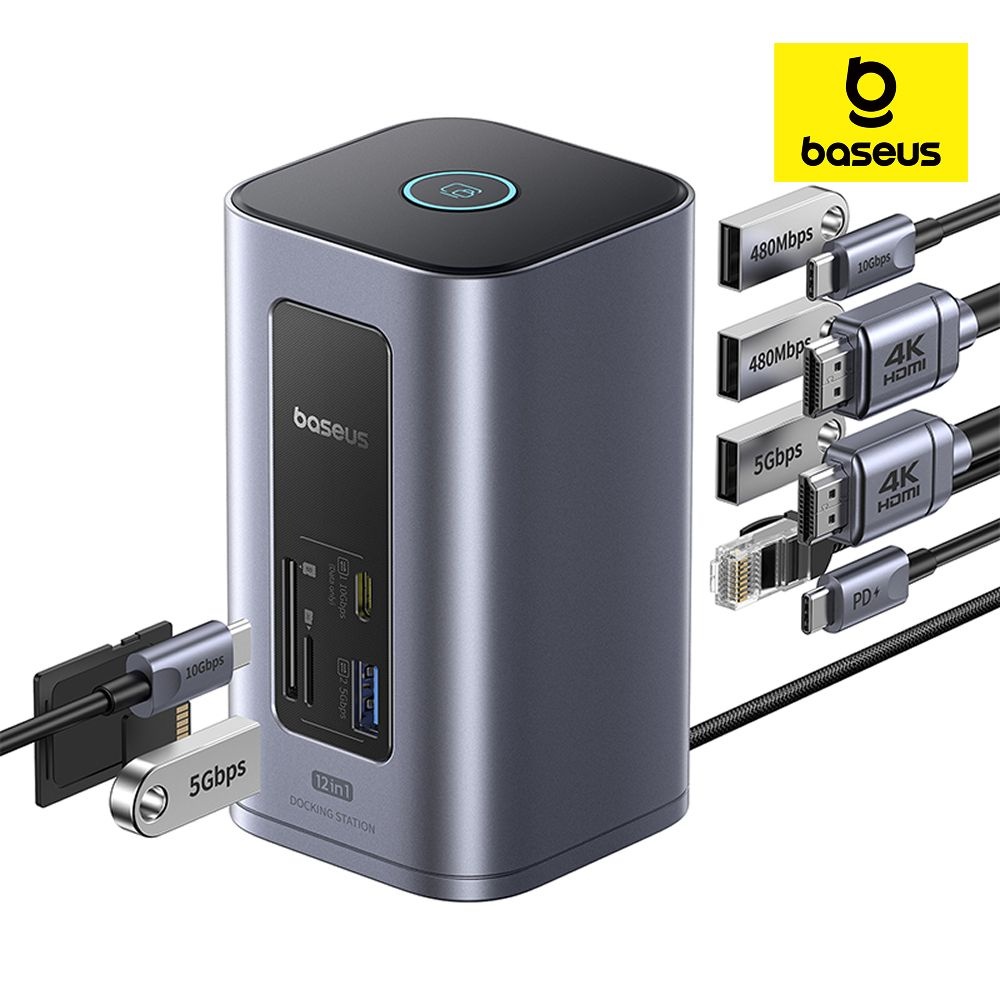 베이스어스 베이스어스 도킹스테이션 USB 허브 노트북 멀티 포트 C타입 12포트 스페이스메이트 노모스