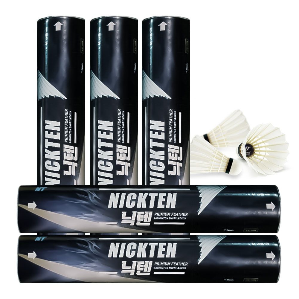 닉텐 배드민턴 셔틀콕 T-Black 블랙 5타 동호인 난타 연습 게임 경기 공 거위털 G