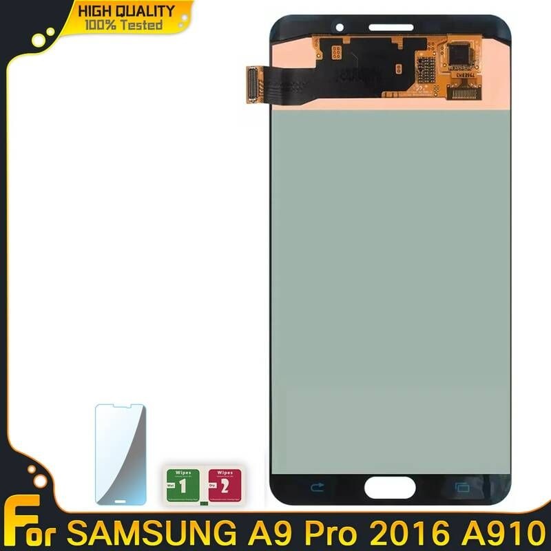 UnKnown [해외] 스마트폰 액정 교체 부품 삼성 호환 갤럭시 A9 프로 2016 A910 A9100 A910F 용 AMOLED 정품 LCD 디스플레이 터치 스크린 디