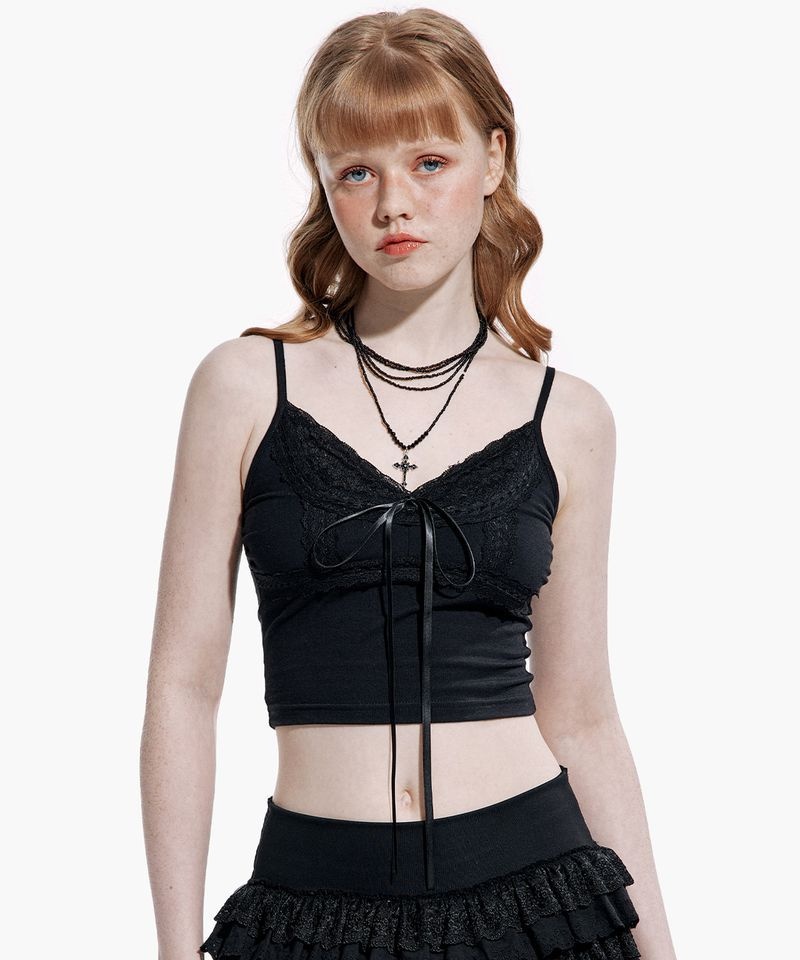 ROUGHNECK 레이스 슬리브리스 티셔츠 블랙 42141 3163149