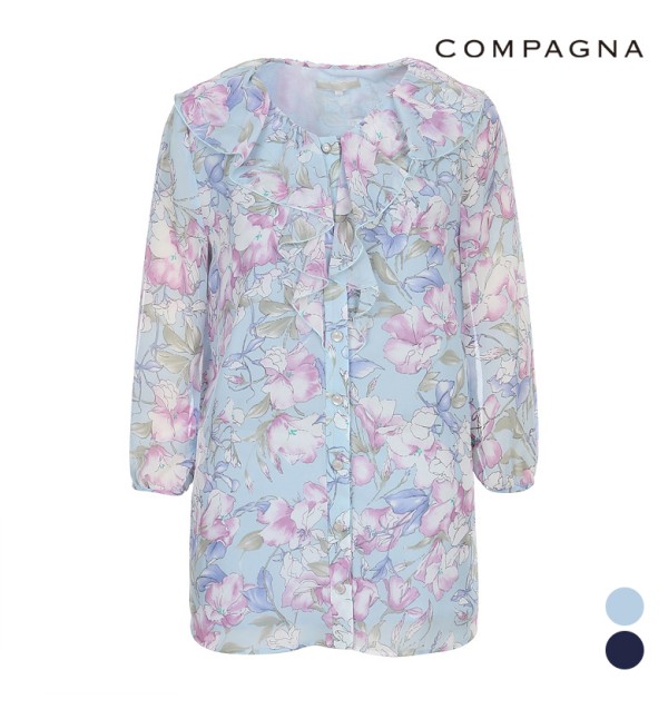 꼼빠니아 [패션플러스][꼼빠니아]플라워프릴블라우스_CAAU4-WRB050
