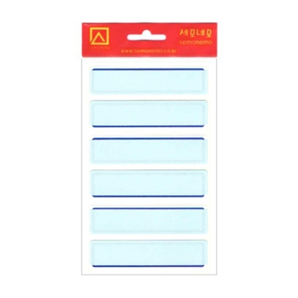 세모네모 사무용품 문구 1000 보호견출지 10-428B 청색 7매 / 20x75 [ASY774]