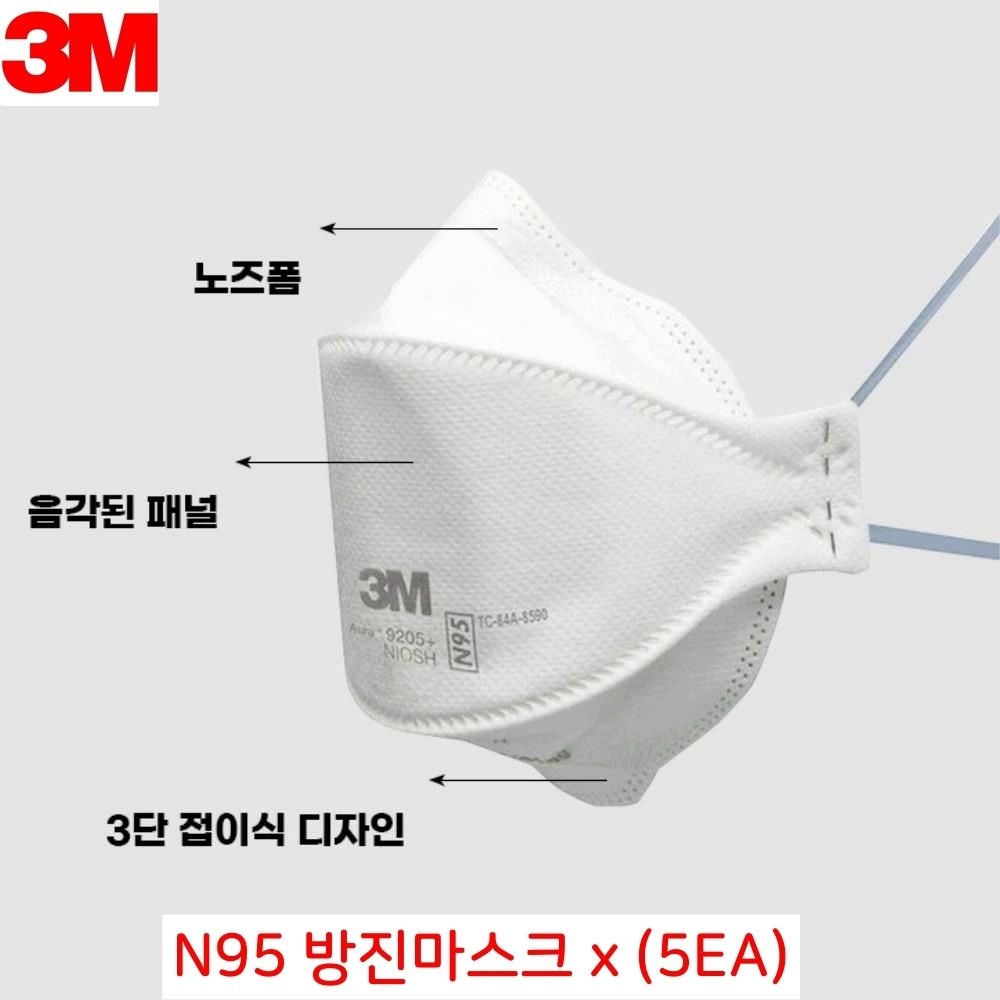3M 공사 현장용 안면부여과식 N95 방진마스크 5ea 금속가공업 페인팅
