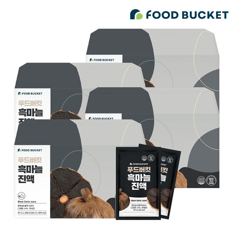 푸드버킷 흑마늘진액 흑마늘즙 남해흑마늘 30포X4박스