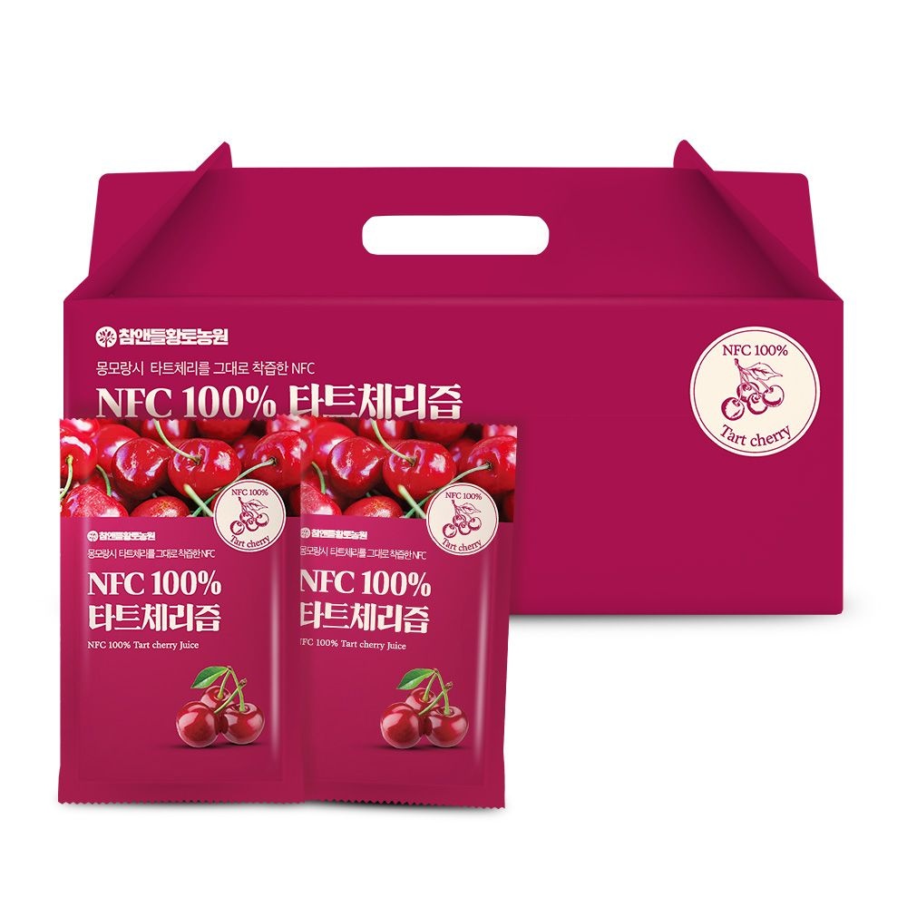 참앤들황토농원 속깊은 100 착즙 타트체리 원액 NFC 주스 70ml 30포 1개