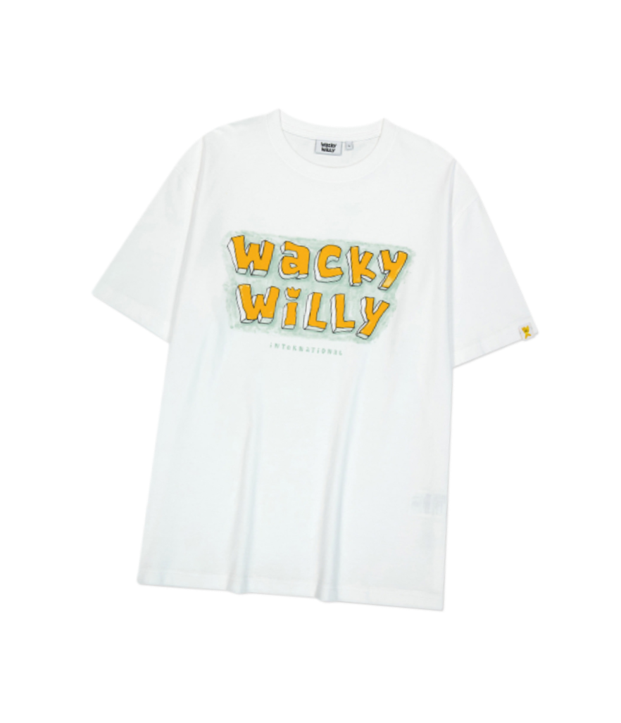 <매장정품> 와키윌리 WACKYWILLY WACKY WILLY 레터링 반팔 티셔츠 화이트 WA2502ST17WH 313133