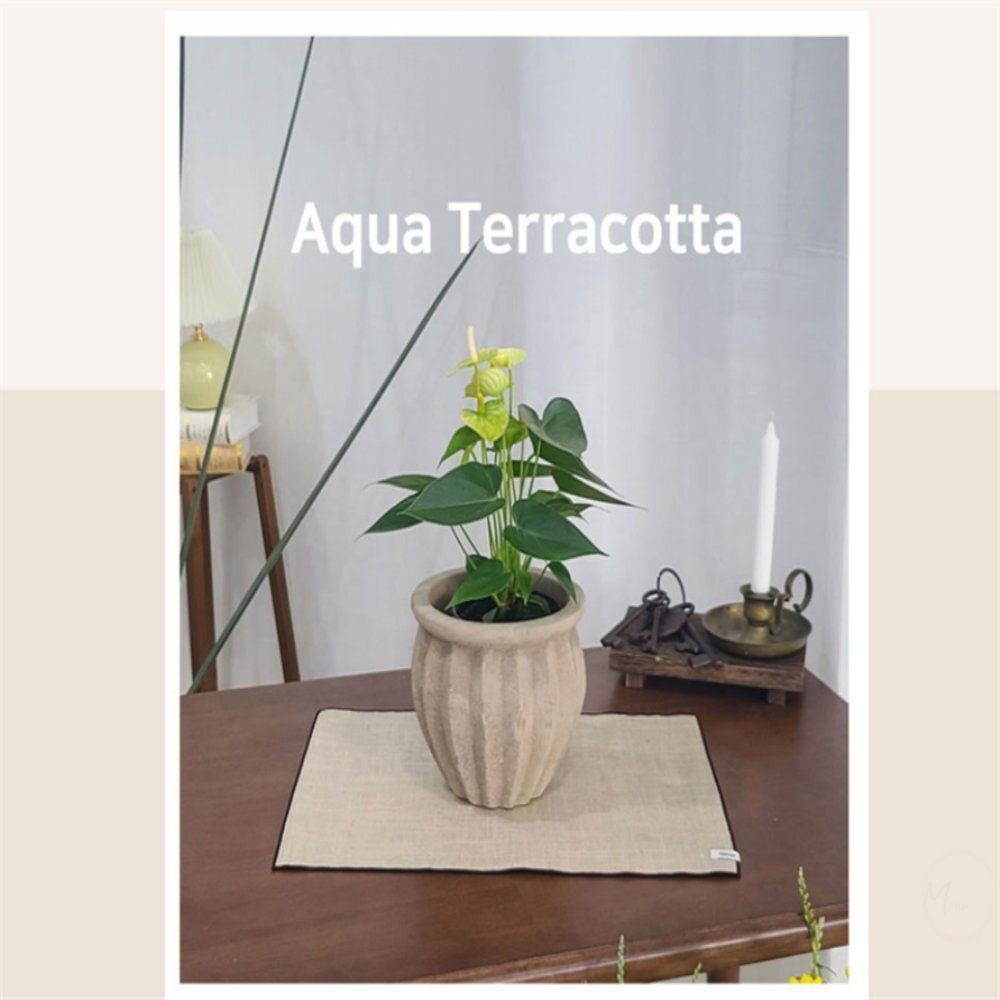 해들추천샵 아쿠아 토분 HN30407 14X18CM 플리츠단지 튼튼한화분 빈티지화분 꽃화분