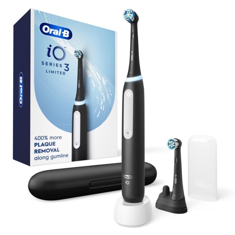 [해외] Oral B iO 딥 클린 충전식 전동 칫솔  화이트 시리즈 3 리미티드 칫솔모 2개