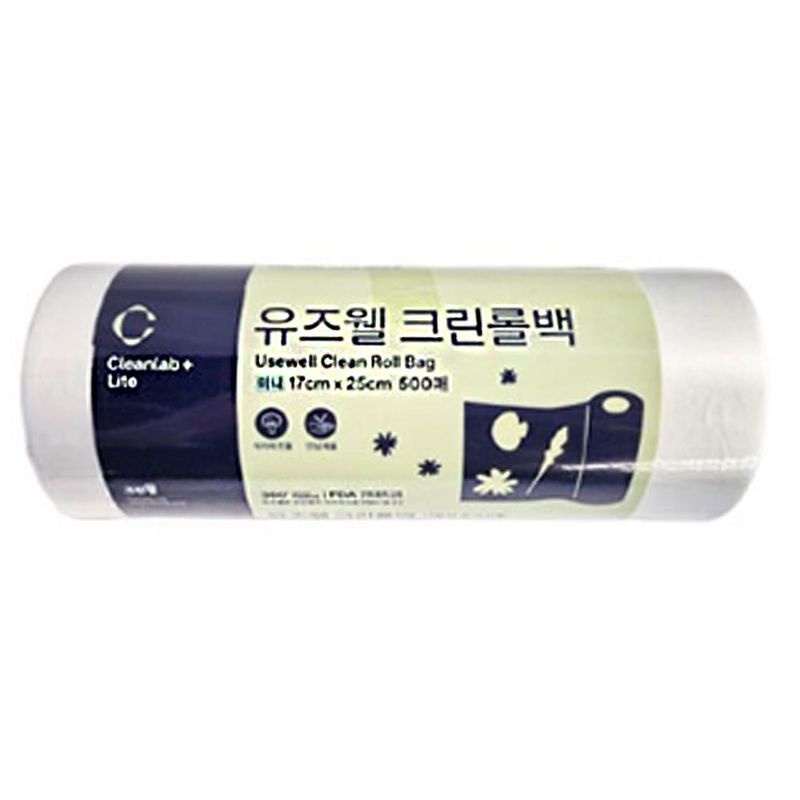 크린랩 유즈웰 크린롤백 500매 미니 17x25cm 비닐팩 위생비닐