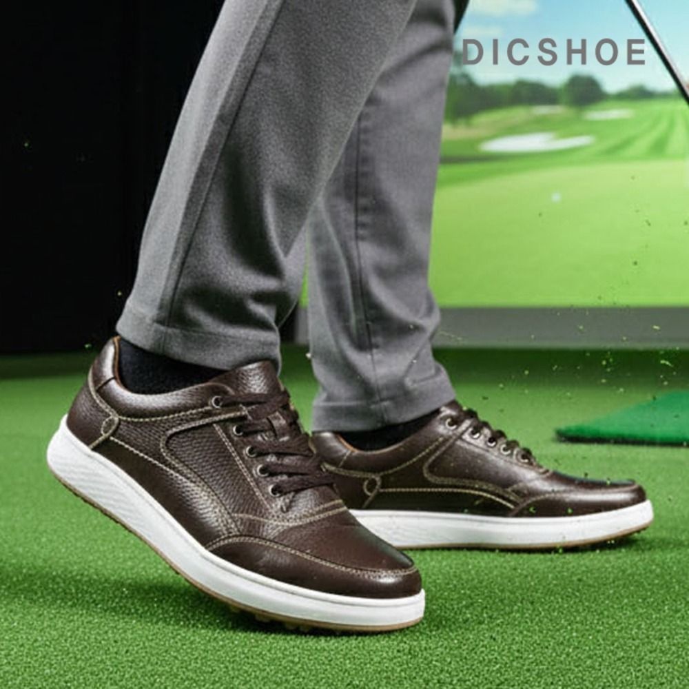 딕슈제휴사 딕슈 남성 소가죽 스티치 스파이크리스 멀티 골프화 스니커즈 4cm SKMS417