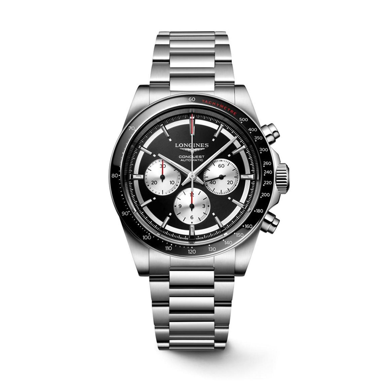 [롯데백화점] 론진 콘퀘스트 크로노그래프 블랙 다이얼 42MM L3.835.4.52.6